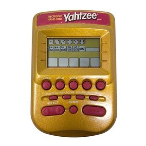 Hasbro Yahtzee Handheld Elecronic Game Vintage 2002 Gold Edition Works